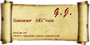 Gassner János névjegykártya